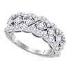 Image 1 : 1.01 CTW Diamond Diagonal Square Ring 14KT White Gold - REF-87F2N
