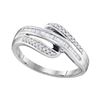 0.20 CTW Diamond Triple Row Ring 10KT White Gold - REF-19Y4X