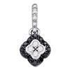 0.30 CTW Black Color Diamond Cluster Pendant 10KT White Gold - REF-18H2M
