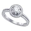 0.88 CTW Diamond Solitaire Bridal Engagement Ring 14k White Gold - REF-142W4K