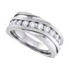 0.25 CTW Mens Diamond Channel-set Anniversary Ring 10KT White Gold - REF-41H2M