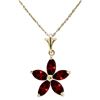 Genuine 1.40 ctw Garnet Necklace Jewelry 14KT Yellow Gold - REF-25M8T