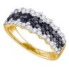 Image 1 : 1.1 CTW Black Color Diamond Ring 10KT Yellow Gold - REF-58M4H