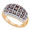 0.96 CTW Brown Color Diamond Fashion Ring 10KT Rose Gold - REF-75F2N