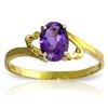 Genuine 0.75 ctw Amethyst Ring Jewelry 14KT Yellow Gold - REF-20Z4N