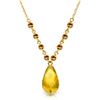 Genuine 11.50 ctw Citrine Necklace Jewelry 14KT Yellow Gold - REF-34N7R