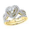 0.63 CTW Diamond Heart Bridal Engagement Ring 10KT Yellow Gold - REF-57M2H