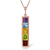 Genuine 2.25 ctw Multi-gemstone Necklace Jewelry 14KT Rose Gold - REF-36F9Z