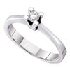 0.10 CTW Diamond Solitaire Bridal Engagement Ring 14KT White Gold - REF-34H4M