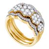 1.5 CTW Diamond 3-piece Bridal Engagement Ring 14KT Yellow Gold - REF-157W5K