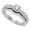 0.33 CTW Diamond Halo Bridal Engagement Ring 10KT White Gold - REF-37K5W