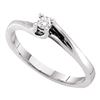 0.09 CTW Diamond Solitaire Bridal Ring 14KT White Gold - REF-19N4F