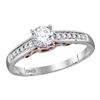0.47 CTW Diamond Solitaire Bridal Engagement Ring 14KT White Gold - REF-120W2K