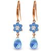 Genuine 5.51 ctw Blue Topaz & Diamond Earrings Jewelry 14KT Rose Gold - REF-47V4W