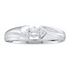 0.10 CTW Diamond 3-stone Promise Bridal Ring 14KT White Gold - REF-22M4H