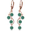 Genuine 4 ctw Emerald Earrings Jewelry 14KT Rose Gold - REF-76W6Y