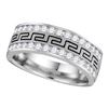 0.50 CTW Mens Diamond Grecco Wedding Anniversary Ring 14k White Gold - REF-67Y4X