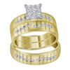 0.62 CTW His & Hers Diamond Matching Bridal Ring 14KT Yellow Gold - REF-116W3K