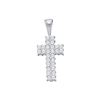 0.25 CTW Diamond Simple Cross Pendant 14KT White Gold - REF-22K4W