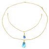 Genuine 7.5 ctw Blue Topaz Necklace Jewelry 14KT Rose Gold - REF-56Z4N