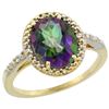 Natural 2.42 ctw Mystic-topaz & Diamond Engagement Ring 10K Yellow Gold - REF-25X5A