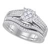 0.63 CTW Princess Diamond Soleil Bridal Engagement Ring 14KT White Gold - REF-104Y9X