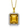 Genuine 5.4 ctw Citrine & Diamond Necklace Jewelry 14KT Yellow Gold - REF-70N5R