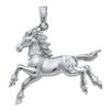 0.05 CTW Diamond Horse Mare Animal Large Pendant 10KT White Gold - REF-26W9K