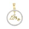 0.25 CTW Diamond Heart Pendant 10KT Yellow Gold - REF-14H9M