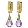 Genuine 6 ctw Amethyst Earrings Jewelry 14KT Yellow Gold - REF-47X4M