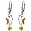 Genuine 0.80 ctw Citrine Earrings Jewelry 14KT White Gold - REF-38Y2F