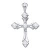0.10 CTW Diamond Roman Cross Pattee Pendant 14KT White Gold - REF-18N2F