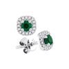 0.46 CTW Emerald Solitaire Diamond Screwback Earrings 14KT White Gold - REF-49X5Y