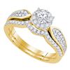 0.75 CTW Princess Diamond Bridal Engagement Ring 14k Yellow Gold - REF-97X4Y