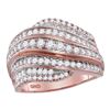 1.06 CTW Diamond Fashion Ring 14KT Rose Gold - REF-123F8N