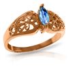 Genuine 0.20 CTW Blue Topaz Ring Jewelry 14KT Rose Gold - REF-47P2H
