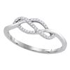 0.10 CTW Diamond Crossover Strand Ring 10KT White Gold - REF-13K4W