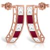 Genuine 4.7 ctw White Topaz Earrings Jewelry 14KT Rose Gold - REF-43W8Y
