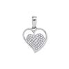 0.10 CTW Diamond Heart Love Milgrain Pendant 10KT White Gold - REF-10F5N