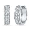 0.50 CTW Diamond Hoop Earrings 10KT White Gold - REF-48W7K