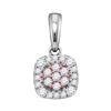 0.17 CTW Diamond Flower Cluster Pendant 18KT Two-tone Gold - REF-52Y4X