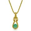 Genuine 0.65 ctw Emerald Necklace Jewelry 14KT Yellow Gold - REF-76V4W