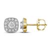 0.37 CTW Diamond Solitaire Square Earrings 14KT Yellow Gold - REF-41Y9X