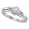 0.20 CTW Diamond Small Halo Wedding Bridal Ring 14k White Gold - REF-37W5K