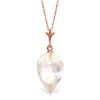 Genuine 12.25 ctw White Topaz Necklace Jewelry 14KT Rose Gold - REF-27P2H