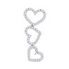 0.20 CTW Diamond Triple Cascading Heart Outline Pendant 10KT White Gold - REF-13X4Y