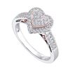 0.30 CTW Diamond Heart Ring 10KT Two-tone Gold - REF-30K2W