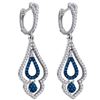 0.50 CTW Blue Color Diamond Spade Dangle Earrings 10KT White Gold - REF-41X9Y