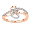 0.20 CTW Diamond Double Joined Heart Ring 10KT Rose Gold - REF-19X4Y
