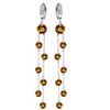 Genuine 9.02 ctw Citrine Earrings Jewelry 14KT White Gold - REF-101T2A